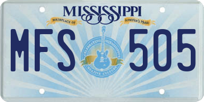 MS license plate MFS505