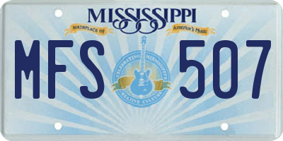 MS license plate MFS507