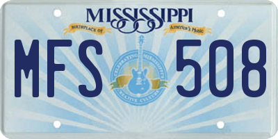 MS license plate MFS508