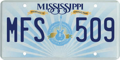MS license plate MFS509