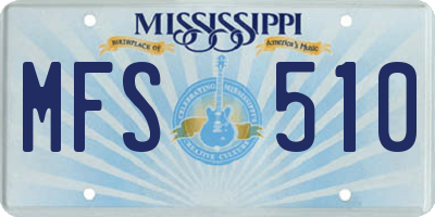 MS license plate MFS510