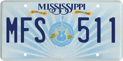 MS license plate MFS511