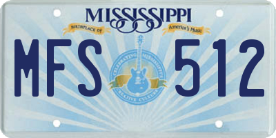 MS license plate MFS512