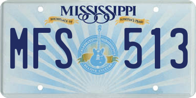 MS license plate MFS513