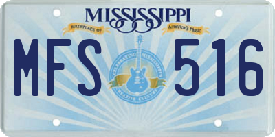 MS license plate MFS516