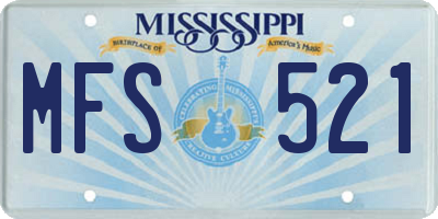 MS license plate MFS521