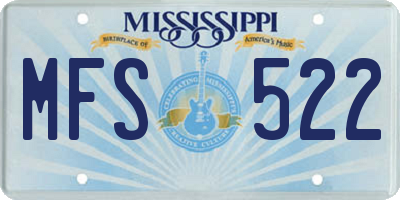 MS license plate MFS522
