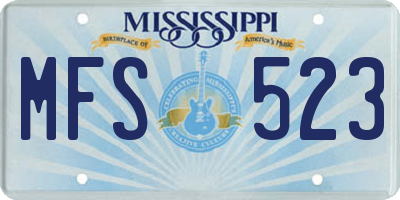MS license plate MFS523