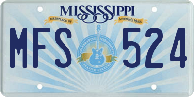 MS license plate MFS524