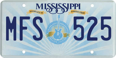 MS license plate MFS525