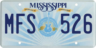 MS license plate MFS526