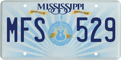 MS license plate MFS529
