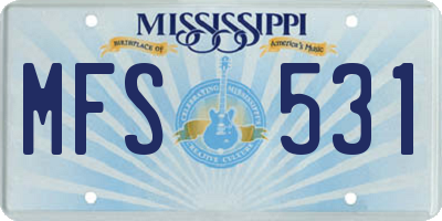 MS license plate MFS531