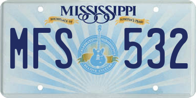 MS license plate MFS532
