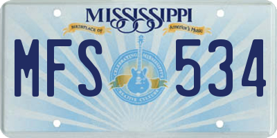 MS license plate MFS534