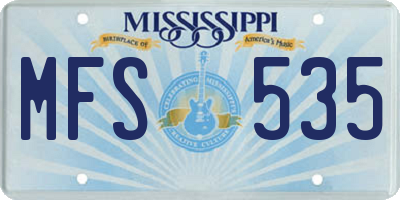 MS license plate MFS535