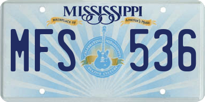 MS license plate MFS536