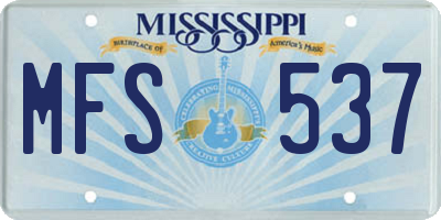 MS license plate MFS537