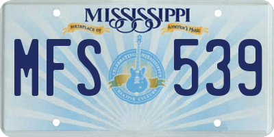 MS license plate MFS539