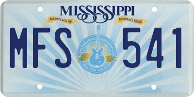MS license plate MFS541