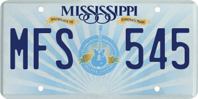 MS license plate MFS545