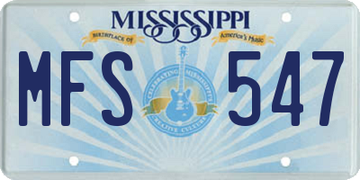MS license plate MFS547