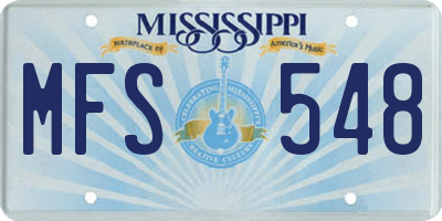 MS license plate MFS548