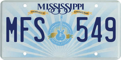 MS license plate MFS549