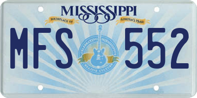MS license plate MFS552