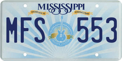 MS license plate MFS553