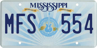 MS license plate MFS554