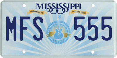 MS license plate MFS555