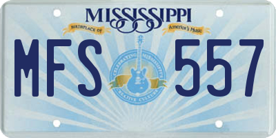 MS license plate MFS557