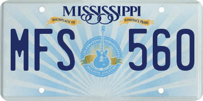 MS license plate MFS560