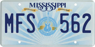 MS license plate MFS562