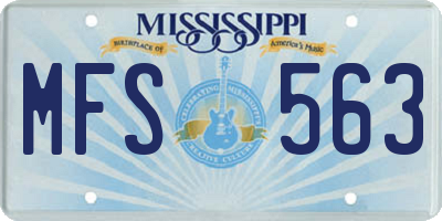MS license plate MFS563