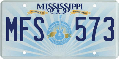 MS license plate MFS573