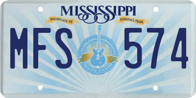MS license plate MFS574