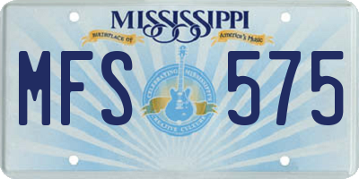 MS license plate MFS575