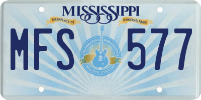 MS license plate MFS577