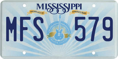 MS license plate MFS579