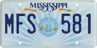 MS license plate MFS581