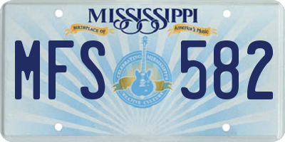 MS license plate MFS582