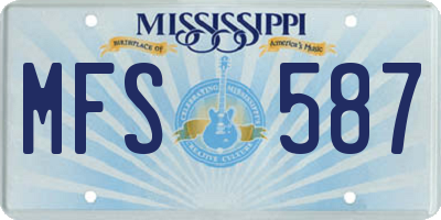 MS license plate MFS587