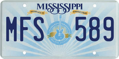 MS license plate MFS589