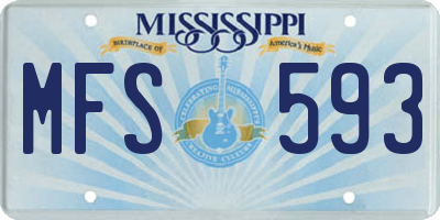 MS license plate MFS593