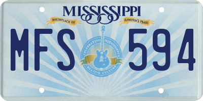 MS license plate MFS594
