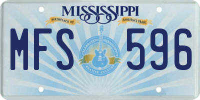 MS license plate MFS596