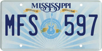 MS license plate MFS597