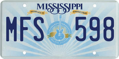 MS license plate MFS598